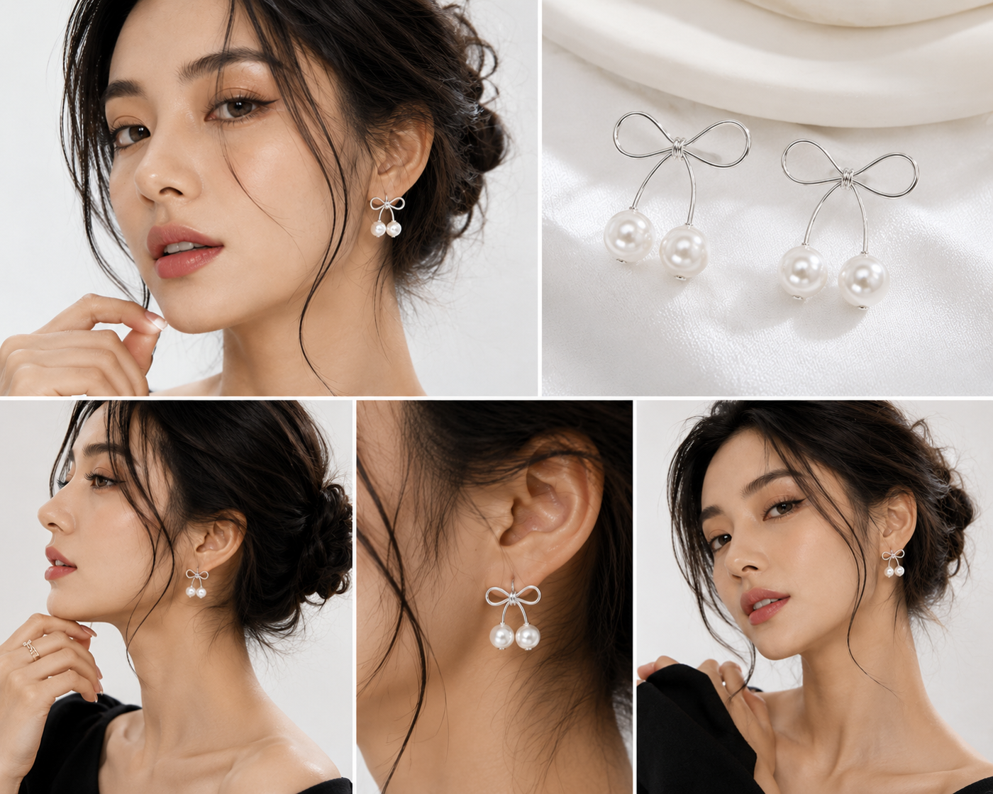 Pearl Bow Knot Studs lifestyle