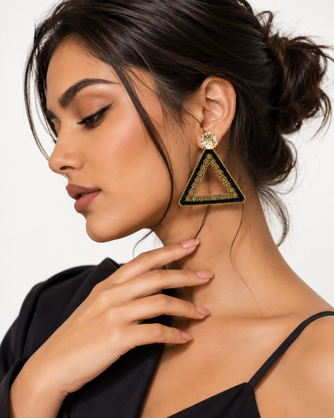 Triangle Drop Earrings detail